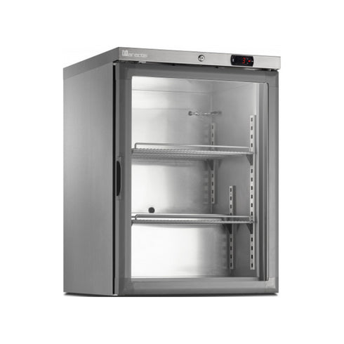 Mini armoire réfrigérée négative en inox -18/-22°C - 1 porte vitrée - 600x600x835mm